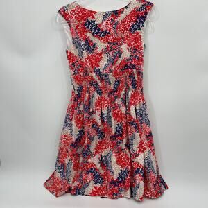 JESSICA SIMPSON Womens Summer Dress Size 6 High Neck Low Back Mini Fit Flare